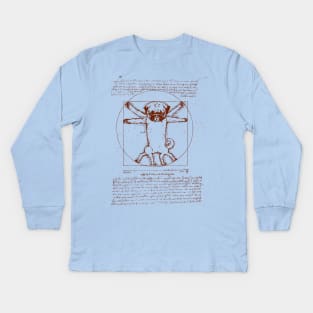 Vitruvian pug Kids Long Sleeve T-Shirt